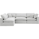  Manufacturer Color_Cream -- Comfy 119" Cream Velvet Upholstered 4 pc Modular Sectional IMAGE 7