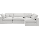  Manufacturer Color_Cream -- Comfy 119" Cream Velvet Upholstered 4 pc Modular Sectional IMAGE 8
