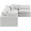  Manufacturer Color_Cream -- Comfy 119" Cream Velvet Upholstered 4 pc Modular Sectional IMAGE 9