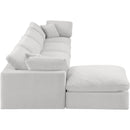  Manufacturer Color_Cream -- Comfy 158" Cream Velvet Upholstered 5 pc Modular Sectional IMAGE 10