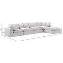  Manufacturer Color_Cream -- Comfy 158" Cream Velvet Upholstered 5 pc Modular Sectional IMAGE 15