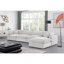  Manufacturer Color_Cream -- Comfy 158" Cream Velvet Upholstered 5 pc Modular Sectional IMAGE 4