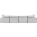  Manufacturer Color_Cream -- Comfy 158" Cream Velvet Upholstered 5 pc Modular Sectional IMAGE 5