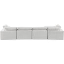  Manufacturer Color_Cream -- Comfy 158" Cream Velvet Upholstered 5 pc Modular Sectional IMAGE 6
