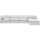  Manufacturer Color_Cream -- Comfy 158" Cream Velvet Upholstered 5 pc Modular Sectional IMAGE 8