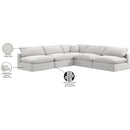  Manufacturer Color_Cream -- Comfy 118" Cream Velvet Upholstered 5 pc Modular Sectional IMAGE 11