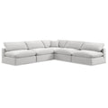  Manufacturer Color_Cream -- Comfy 118" Cream Velvet Upholstered 5 pc Modular Sectional IMAGE 1