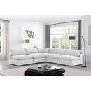  Manufacturer Color_Cream -- Comfy 118" Cream Velvet Upholstered 5 pc Modular Sectional IMAGE 2