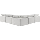  Manufacturer Color_Cream -- Comfy 118" Cream Velvet Upholstered 5 pc Modular Sectional IMAGE 3