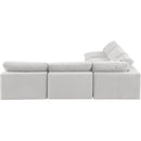  Manufacturer Color_Cream -- Comfy 118" Cream Velvet Upholstered 5 pc Modular Sectional IMAGE 4