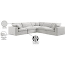  Manufacturer Color_Cream -- Comfy 119" Cream Velvet Upholstered 5 pc Modular Sectional IMAGE 11