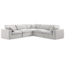  Manufacturer Color_Cream -- Comfy 119" Cream Velvet Upholstered 5 pc Modular Sectional IMAGE 1