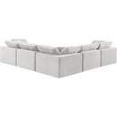  Manufacturer Color_Cream -- Comfy 119" Cream Velvet Upholstered 5 pc Modular Sectional IMAGE 3