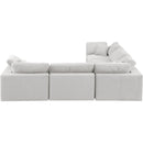  Manufacturer Color_Cream -- Comfy 119" Cream Velvet Upholstered 5 pc Modular Sectional IMAGE 4
