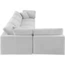  Manufacturer Color_Cream -- Comfy 158" Cream Velvet Upholstered 5 pc Modular Sectional IMAGE 10