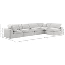  Manufacturer Color_Cream -- Comfy 158" Cream Velvet Upholstered 5 pc Modular Sectional IMAGE 15