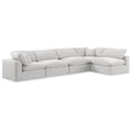  Manufacturer Color_Cream -- Comfy 158" Cream Velvet Upholstered 5 pc Modular Sectional IMAGE 1