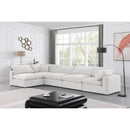  Manufacturer Color_Cream -- Comfy 158" Cream Velvet Upholstered 5 pc Modular Sectional IMAGE 3