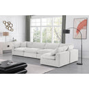  Manufacturer Color_Cream -- Comfy 158" Cream Velvet Upholstered 5 pc Modular Sectional IMAGE 4