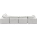  Manufacturer Color_Cream -- Comfy 158" Cream Velvet Upholstered 5 pc Modular Sectional IMAGE 5