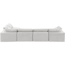 Meridian Comfy Cream Velvet Modular Sectional IMAGE 5