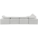  Manufacturer Color_Cream -- Comfy 158" Cream Velvet Upholstered 5 pc Modular Sectional IMAGE 6