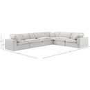  Manufacturer Color_Cream -- Comfy 158" Cream Velvet Upholstered 6 pc Modular Sectional IMAGE 10