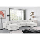  Manufacturer Color_Cream -- Comfy 158" Cream Velvet Upholstered 6 pc Modular Sectional IMAGE 2