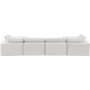  Manufacturer Color_Cream -- Comfy 158" Cream Velvet Upholstered 6 pc Modular Sectional IMAGE 3
