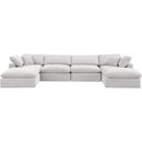  Manufacturer Color_Cream -- Comfy 158" Cream Velvet Upholstered 6 pc Modular Sectional IMAGE 5