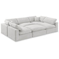  Manufacturer Color_Cream -- Comfy 119" Cream Velvet Upholstered 6 pc Modular Sectional IMAGE 1