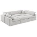  Manufacturer Color_Cream -- Comfy 119" Cream Velvet Upholstered 6 pc Modular Sectional IMAGE 1