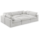 Meridian Comfy Cream Velvet Modular Sectional IMAGE 1