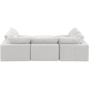  Manufacturer Color_Cream -- Comfy 119" Cream Velvet Upholstered 6 pc Modular Sectional IMAGE 3
