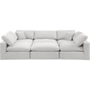  Manufacturer Color_Cream -- Comfy 119" Cream Velvet Upholstered 6 pc Modular Sectional IMAGE 5