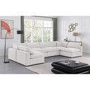  Manufacturer Color_Cream -- Comfy 158" Cream Velvet Upholstered 6 pc Modular Sectional IMAGE 2