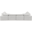  Manufacturer Color_Cream -- Comfy 158" Cream Velvet Upholstered 6 pc Modular Sectional IMAGE 3