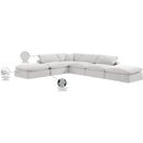 Manufacturer Color_Cream -- Comfy 157" Cream Velvet Upholstered 6 pc Modular Sectional IMAGE 11