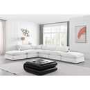  Manufacturer Color_Cream -- Comfy 157" Cream Velvet Upholstered 6 pc Modular Sectional IMAGE 2