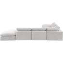  Manufacturer Color_Cream -- Comfy 157" Cream Velvet Upholstered 6 pc Modular Sectional IMAGE 3