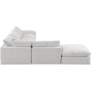  Manufacturer Color_Cream -- Comfy 157" Cream Velvet Upholstered 6 pc Modular Sectional IMAGE 4