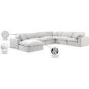 Meridian Comfy Cream Velvet Modular Sectional IMAGE 11