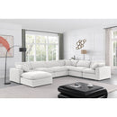  Manufacturer Color_Cream -- Comfy 158" Cream Velvet Upholstered 7 pc Modular Sectional IMAGE 2