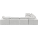  Manufacturer Color_Cream -- Comfy 158" Cream Velvet Upholstered 7 pc Modular Sectional IMAGE 3