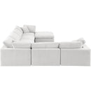  Manufacturer Color_Cream -- Comfy 158" Cream Velvet Upholstered 7 pc Modular Sectional IMAGE 4