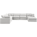  Manufacturer Color_Cream -- Comfy 158" Cream Velvet Upholstered 7 pc Modular Sectional IMAGE 5