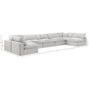  Manufacturer Color_Cream -- Comfy 197" Cream Velvet Upholstered 7 pc Modular Sectional IMAGE 10
