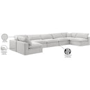  Manufacturer Color_Cream -- Comfy 197" Cream Velvet Upholstered 7 pc Modular Sectional IMAGE 11
