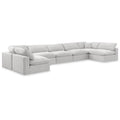  Manufacturer Color_Cream -- Comfy 197" Cream Velvet Upholstered 7 pc Modular Sectional IMAGE 1