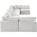  Manufacturer Color_Cream -- Comfy 197" Cream Velvet Upholstered 7 pc Modular Sectional IMAGE 4